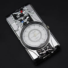 Luxury Gold Watch Jet Lighter Torch Turbo Gas Lighter Windproof Cigar Cigarette Metal Lighter LED Gasolin Butane Cigarette Acce