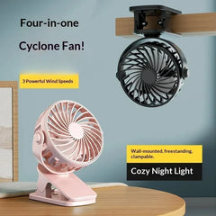 Portable Clip on Fan USB Desk Fan 3 Speeds Quiet Wind 360° Rotate Personal Electric Fan Standing fans For Office Student Deskto