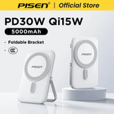 PISEN Magnetic Wireless Power Bank10000mAh With Foldable Stand Fast Charging Portable Charger Bank For MagSafe iPhone Samsung