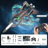 2.4G Remote Control Fighter Jet Electric Glider Airplane Stunt Tumbling with Colorful Lights Aircraft Model Toy for Kids