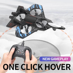 2.4G Remote Control Fighter Jet Electric Glider Airplane Stunt Tumbling with Colorful Lights Aircraft Model Toy for Kids