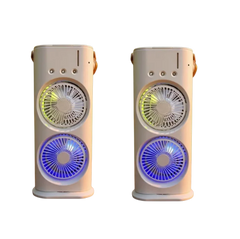 3 in 1 Dual-head Fan AIr Conditioner Household Air Cooler LED Night Light Portable Humidifier Air Adjustment Fan Office Home Fan