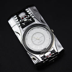 Luxury Gold Watch Jet Lighter Torch Turbo Gas Lighter Windproof Cigar Cigarette Metal Lighter LED Gasolin Butane Cigarette Acce