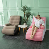 1Pc Inflatable Lazy Sofa Home Leisure Fashion Comfortable Inflatable Air Sleeping Bed Indoor Collapsible Bed Leisure Sofa