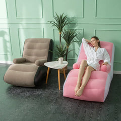 1Pc Inflatable Lazy Sofa Home Leisure Fashion Comfortable Inflatable Air Sleeping Bed Indoor Collapsible Bed Leisure Sofa