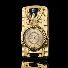 Luxury Gold Watch Jet Lighter Torch Turbo Gas Lighter Windproof Cigar Cigarette Metal Lighter LED Gasolin Butane Cigarette Acce