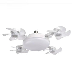 LED Silent Drone Fan Light with E27 Screw Creative 3/4/5 Head Remote-Controlled 3-Speed Adjustable for Home Living Room Bedroom