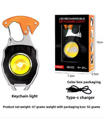 New Mini Flashlight Emergency Light Lighters Portable COB Working LED Keychain Rechargeable with Magnetic Cigarette Accessory