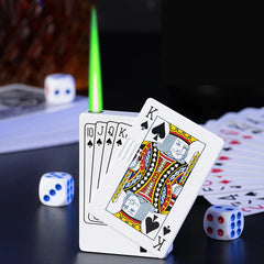 Creative Playing Cards Ace of Spades Lighter Windproof Poker Design Refillable Butane Lighter Fun Toy for Smoking Accessories