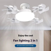 LED Silent Drone Fan Light with E27 Screw Creative 3/4/5 Head Remote-Controlled 3-Speed Adjustable for Home Living Room Bedroom