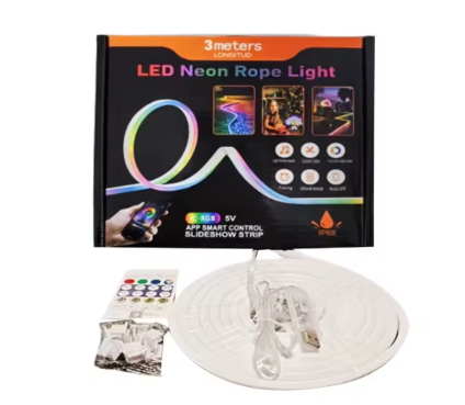 A26F-DC5V RGBIC LED Strip Lights DIY RGB Atmosphere Light Strip Tape With Music Sync Neon Rope Light For Home Decor