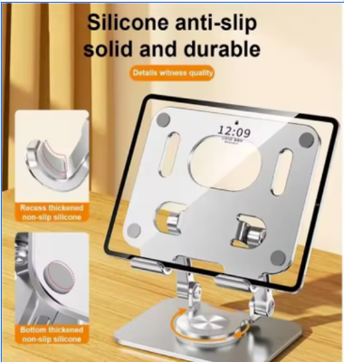 360° Rotation Tablet Stand for iPad, Adjustable Foldable Tablet Holder,Aluminum Phone Stand Compatible with iPad Pro/ Air/ Mini