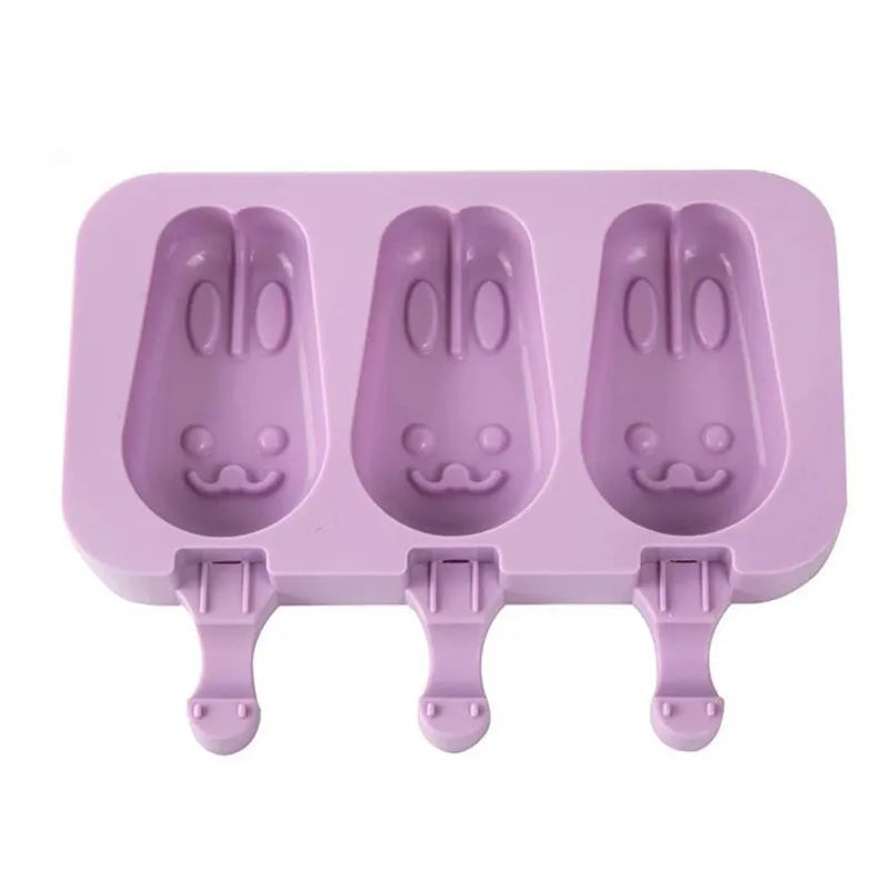 New Silicone Ice Cream Mold Popsicle Molds DIY Homemade Cartoon Ice Cream Popsicle Ice Pop Maker Mould