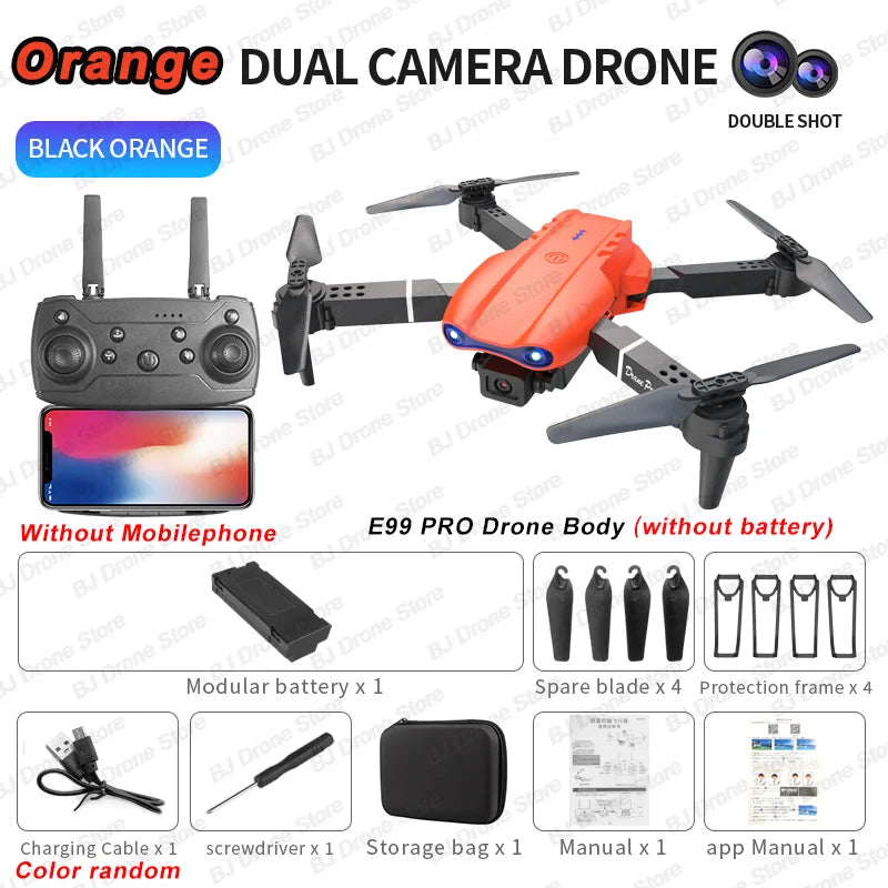 2026 E99Pro RC Drone 4K Professinal With 1080P Wide Angle HD Camera Foldable Helicopter WIFI FPV Height Hold Gift Toy