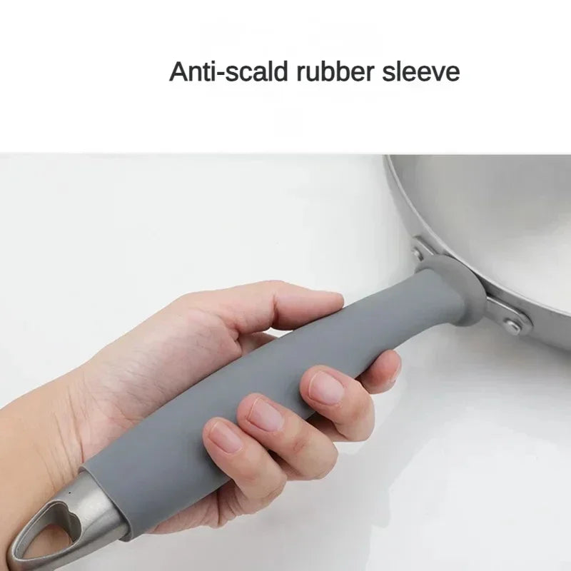 Heat Insulation Cover for Wok Handle Manual Iron Pan Anti-scalding Rubber Cover Household Stainless Steel Pot Handle Cover