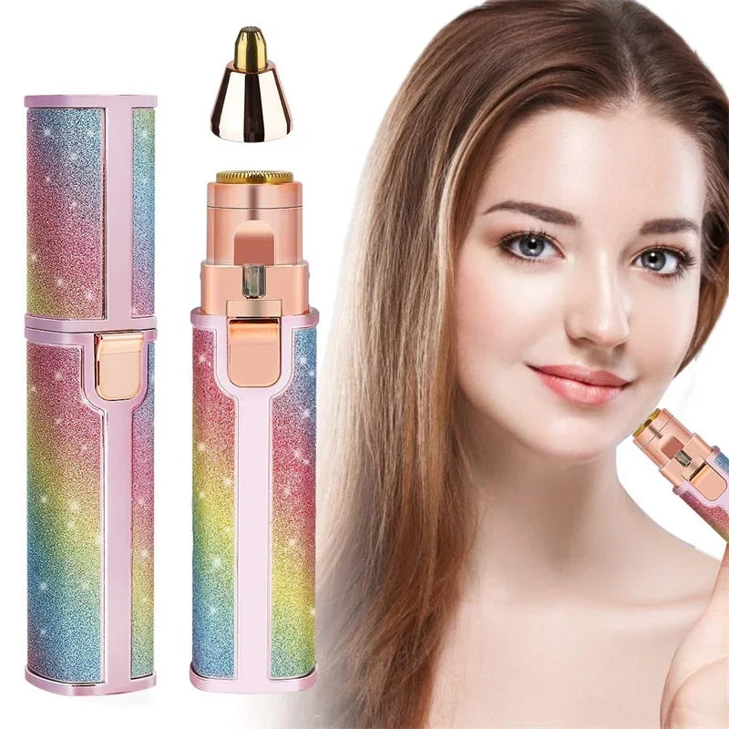 3 In1 Electric Eyebrow Trimmer Painless Eye Brow Mini Shaver Razors Portable Facial Hair Remover Women Built-in LED Light
