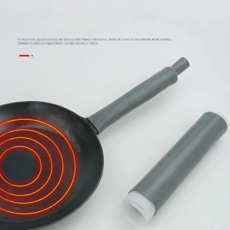 Heat Insulation Cover for Wok Handle Manual Iron Pan Anti-scalding Rubber Cover Household Stainless Steel Pot Handle Cover
