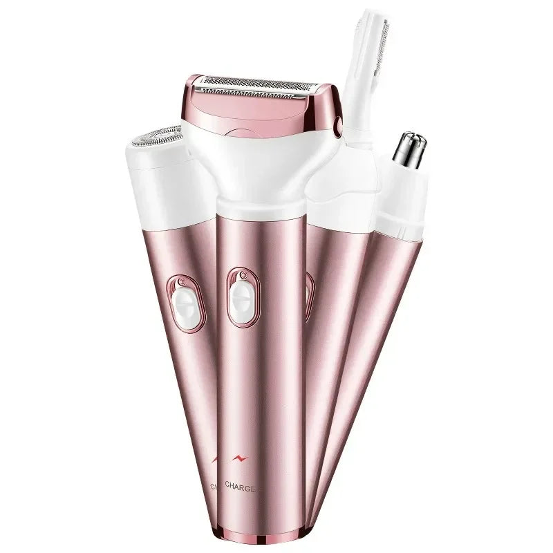 4 in 1 Electric Epilator Bikini Eyebrow Nose Women Lady Facial Hair Removal Trimmer Face Body Painless Female Shaver Depilator