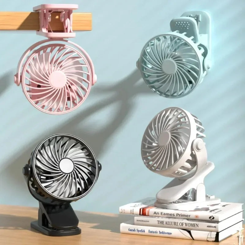 Portable Clip on Fan USB Desk Fan 3 Speeds Quiet Wind 360° Rotate Personal Electric Fan Standing fans For Office Student Deskto