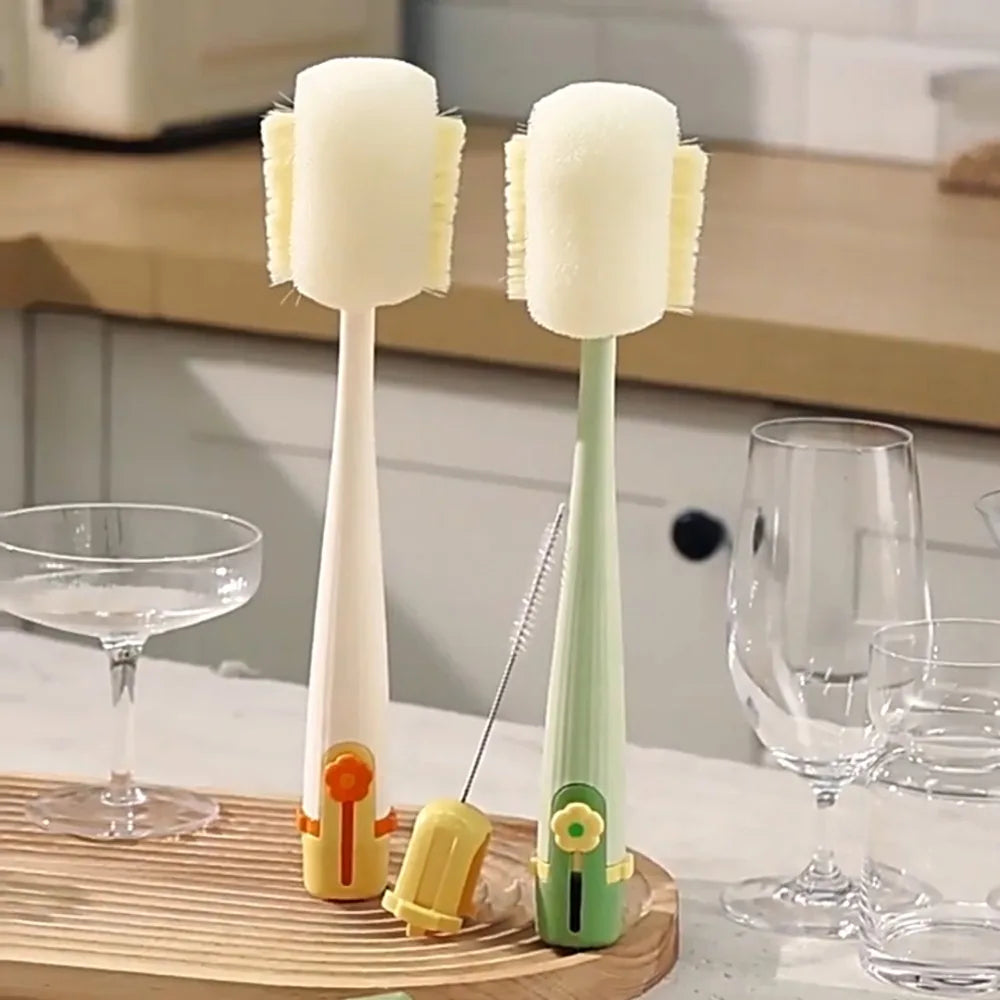 Multipurpose 5-in-1 Cup Washing Tool Convenient 360 Degree Rotation Baby Bottle Cleaner Brush Long Handle Water Bottle Cleaner