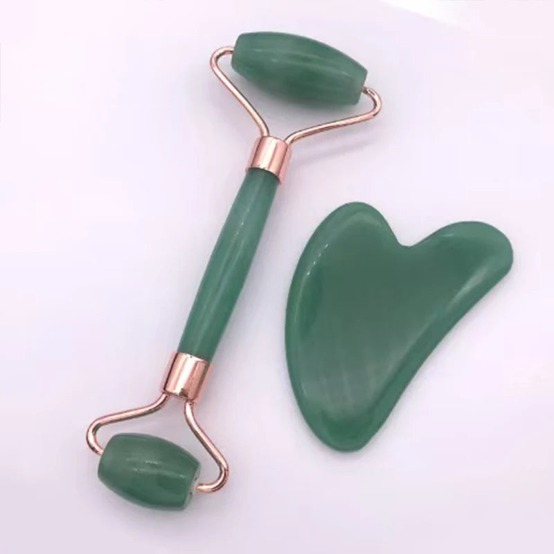 2pcs/ Gua sha massage tool set, gua sha board with double-headed rollers, facial board with face lifting gua sha device