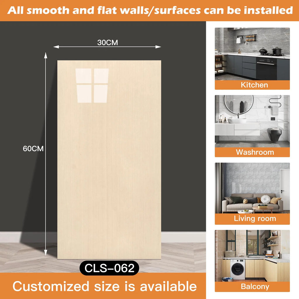 30x60/30cm Kitchen Self Adhesive Marble Tiles Wall Stickers Waterproof PVC Floor Tile Sticker Living Room Bathroom Decor