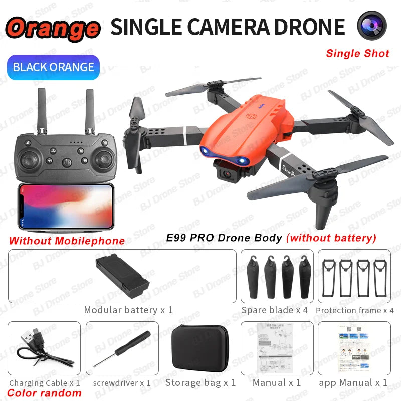 2026 E99Pro RC Drone 4K Professinal With 1080P Wide Angle HD Camera Foldable Helicopter WIFI FPV Height Hold Gift Toy