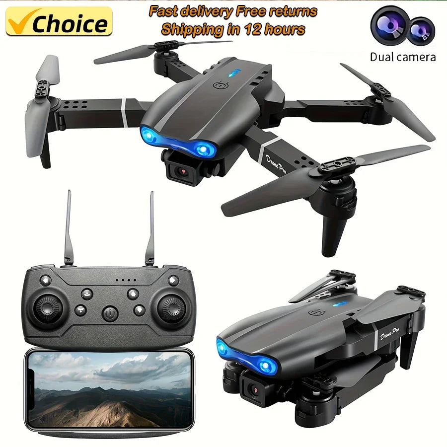 2026 E99Pro RC Drone 4K Professinal With 1080P Wide Angle HD Camera Foldable Helicopter WIFI FPV Height Hold Gift Toy
