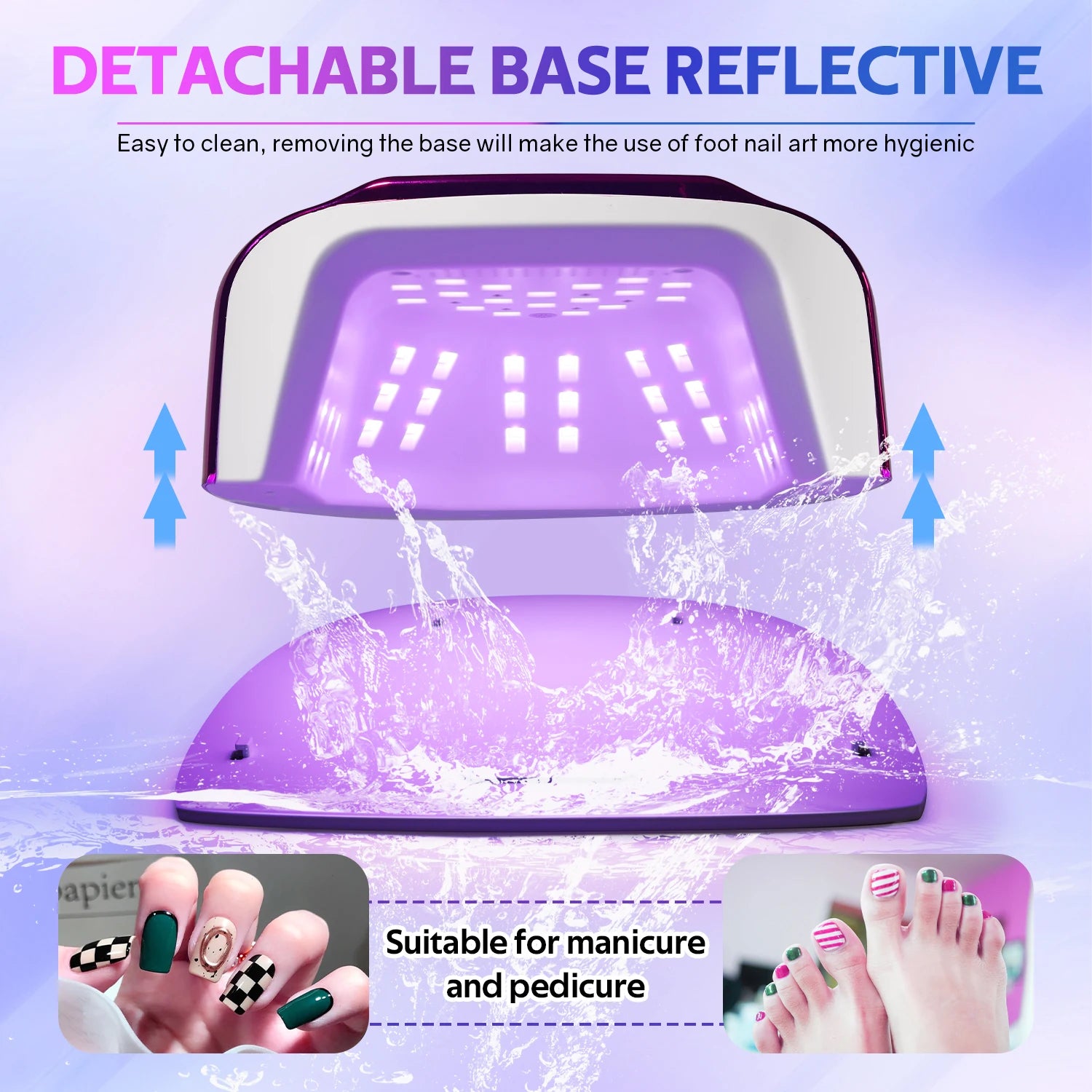 200W Rechargeable UV LED Nail Lamp Cordless Nail Dryer with 3 Timer Settings and Smart Sensor for Home & Salon to Curing All Gel