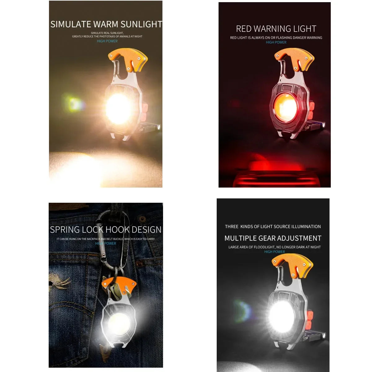 New Mini Flashlight Emergency Light Lighters Portable COB Working LED Keychain Rechargeable with Magnetic Cigarette Accessory