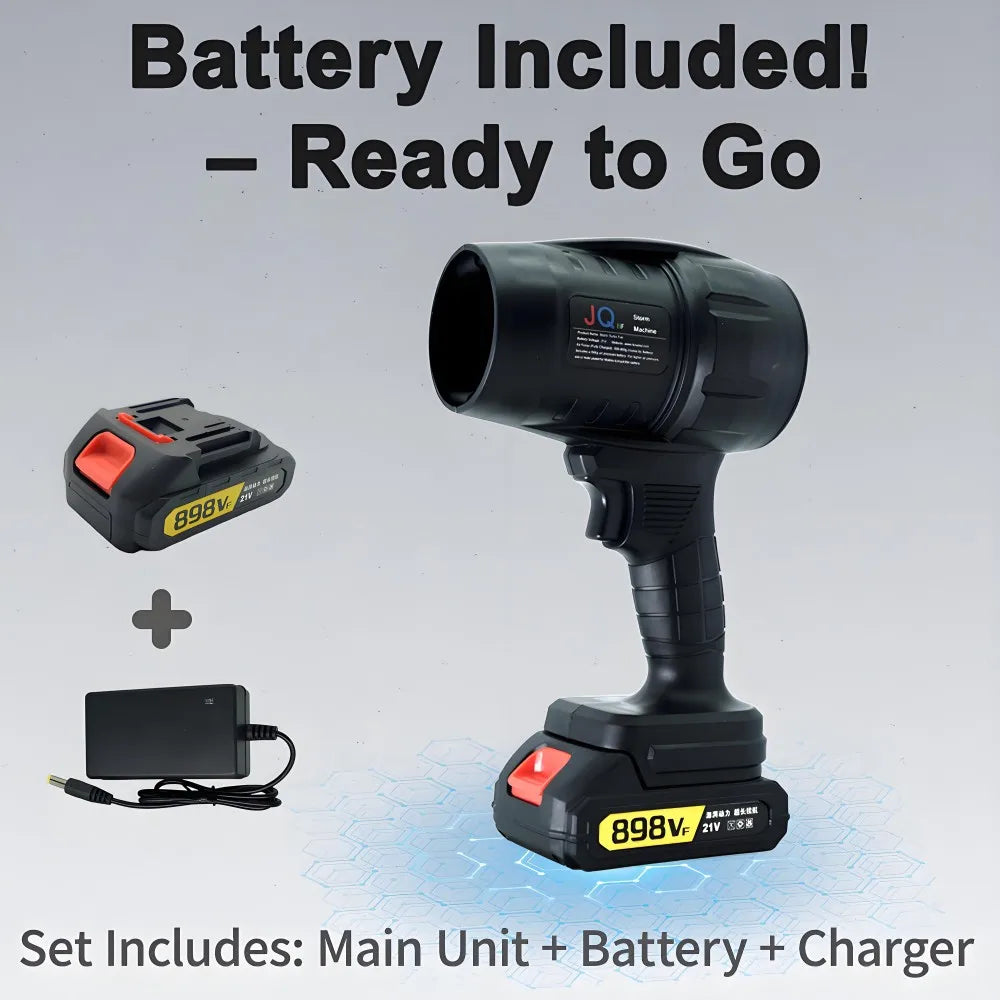Powerful Air Blower Turbo Fan with Thrust 550g to Cleaning Fallen Leaves, Snow and Sand with 21V Makita-Style Battery