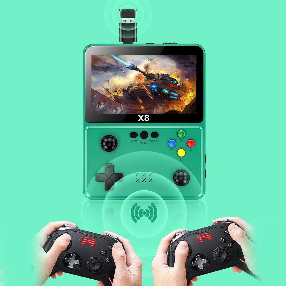 X8 Handheld Game Player Dual Joystick Handheld Game Station Console 10 Simulators Retro Video Games Player 8G Built in 2000 Game