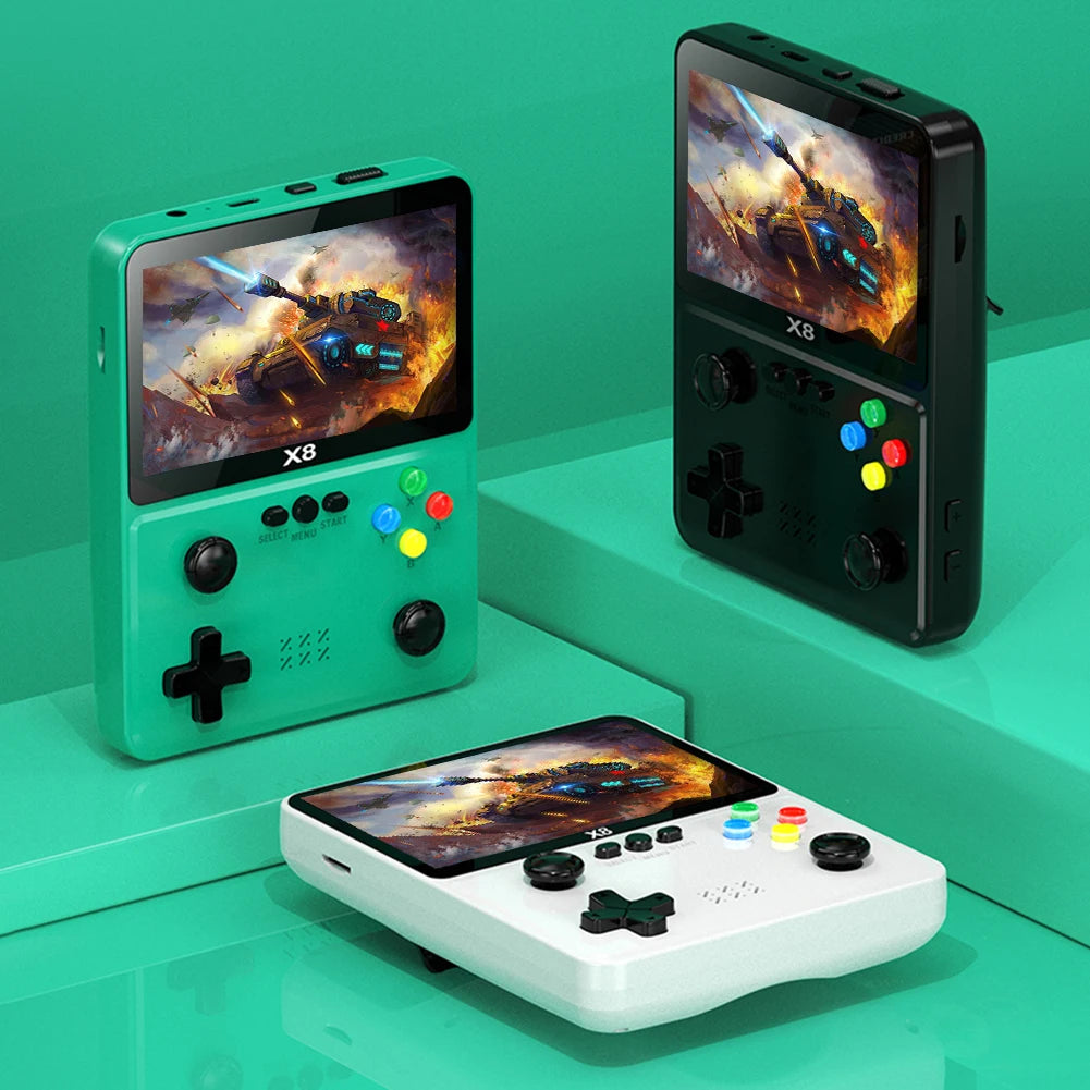 X8 Handheld Game Player Dual Joystick Handheld Game Station Console 10 Simulators Retro Video Games Player 8G Built in 2000 Game