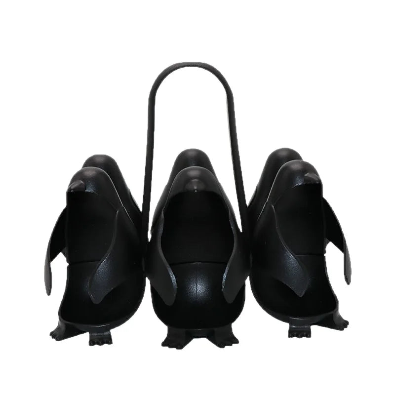 6pcs Chicken Shape Egg Boiler Rack Penguin Egg Cooker Set Egg Steamer Basket Egg Boiler Cups With Hanging Handle