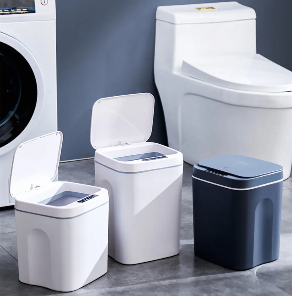 16L Smart Trash Can Dustbin Automatic Touch Bathroom Garbage Toilet Recycle Waste Bin Kitchen Sensor Basket for Rubbish Bucket