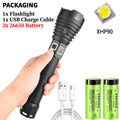 XHP90 Led Flashlight 26650 Rechargeable Torch Usb Powerful Tactical Camping Light Zoomable Hunting Lantern Waterproof Hand Lamp