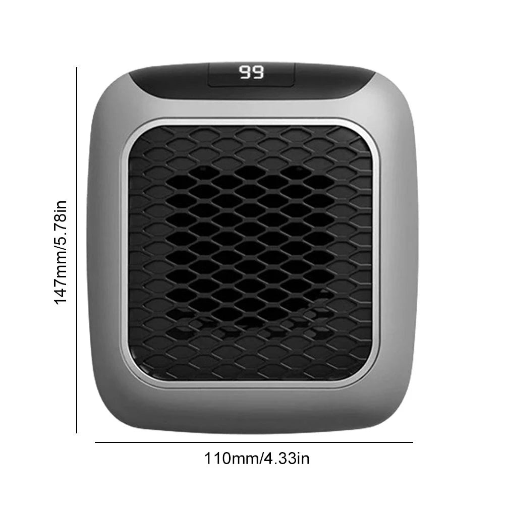 2-in-1 Plug In Heater Space-Saver Wall Mountable or Portable Mini Heater with Quiet Operation for Personal Spaces