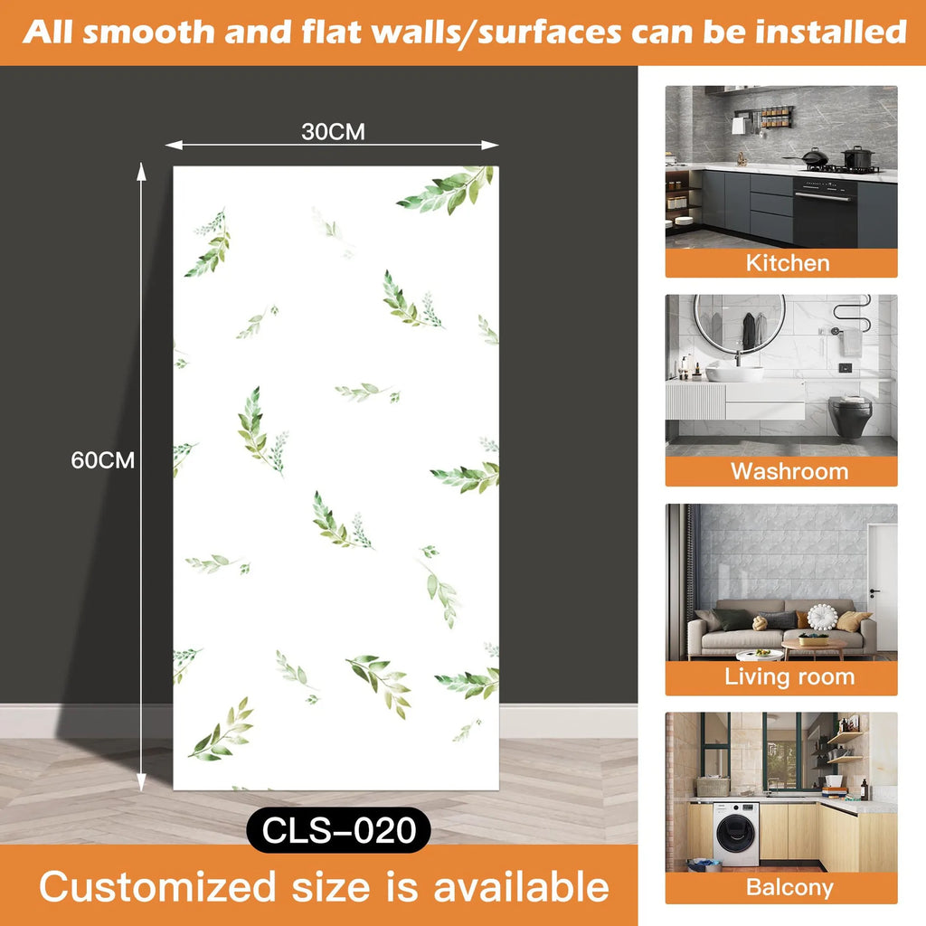 30x60/30cm Kitchen Self Adhesive Marble Tiles Wall Stickers Waterproof PVC Floor Tile Sticker Living Room Bathroom Decor