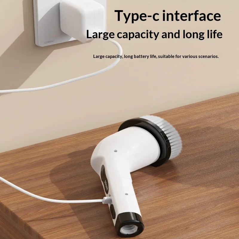 Electric Cleaning Brush Multi-functional for Car Kitchen Bathroom and Home Cleaning Wireless Charging Dual-use Handheld