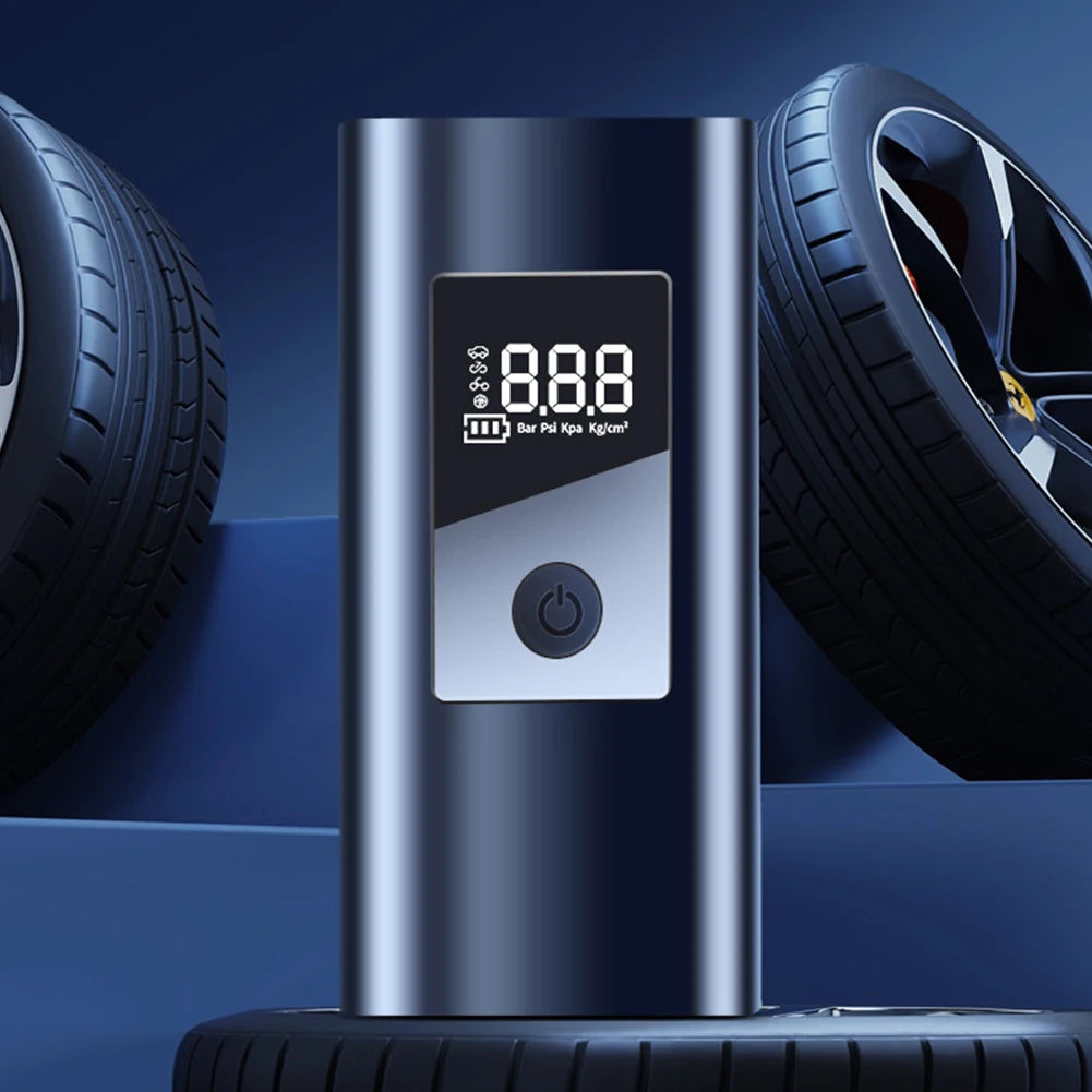 Tire Inflatable Pump Digital Pressure Gauge Cordless Tyre Inflator 3000mAh Battery Rechargeable Suitable for Car Motorcycle Bike