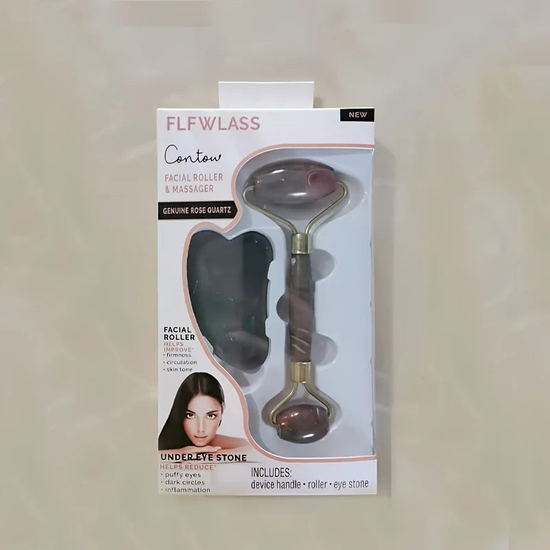 2pcs/ Gua sha massage tool set, gua sha board with double-headed rollers, facial board with face lifting gua sha device