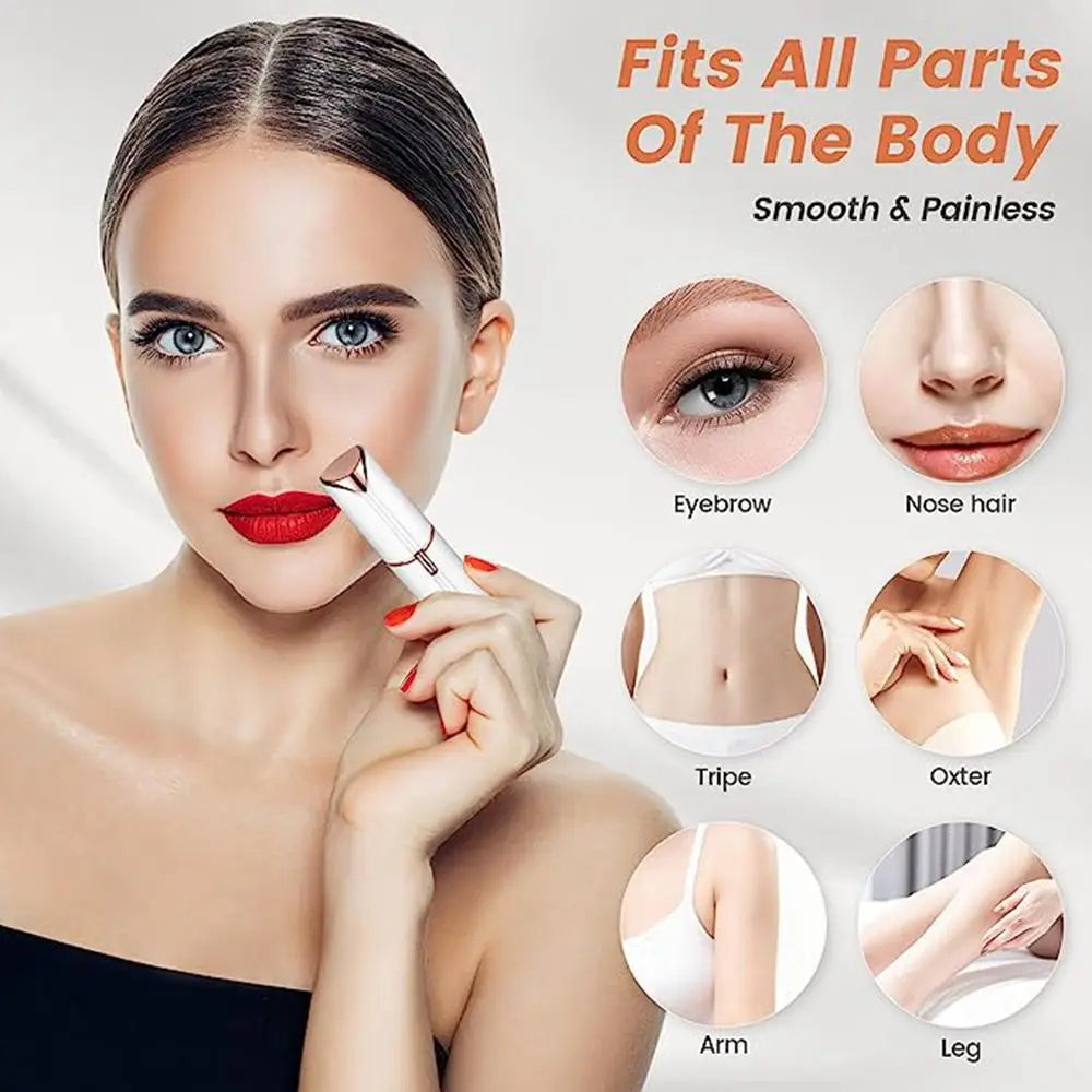 Touch Flawless Women's Painless Hair Remover Blush Portable Lady Shaver Rechargeable Body Hair Remover for Face Belly Peach Fuzz