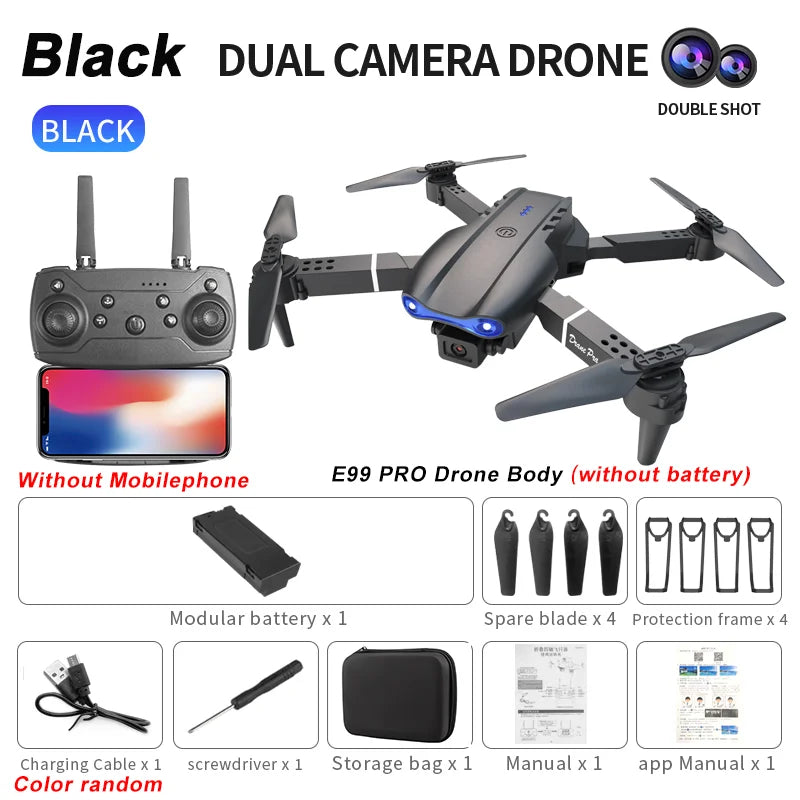 2026 E99Pro RC Drone 4K Professinal With 1080P Wide Angle HD Camera Foldable Helicopter WIFI FPV Height Hold Gift Toy