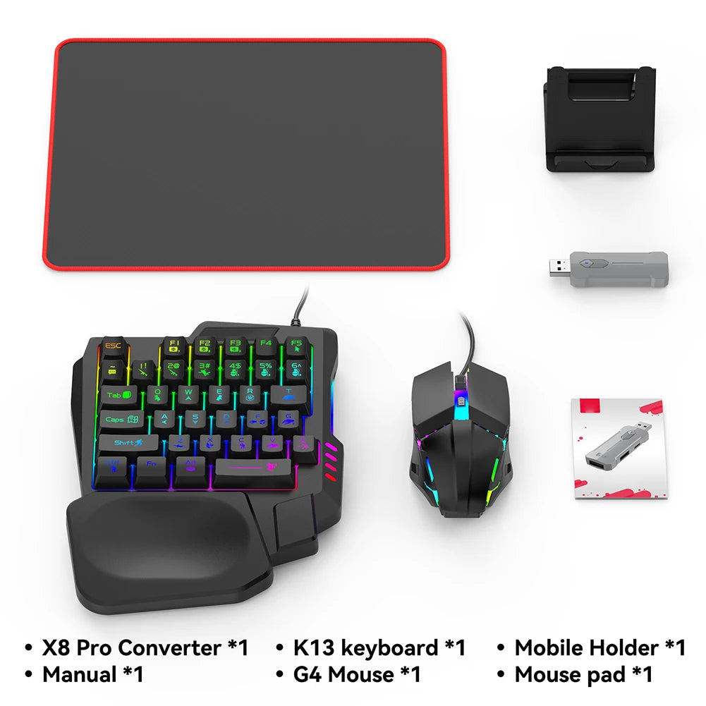 5 in 1 Keyboard Mouse Gaming Converter Bluetooth-Compatible 5.3 for PUBG Mouse Keyboard Adapter Converter for Gamer Accessories