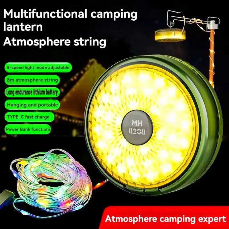 2025 New Arrival LED Light String Portable Camping Lights Christmas Decor Strip Star Lamp For Outdoor Enthusiasts Fast Shipping