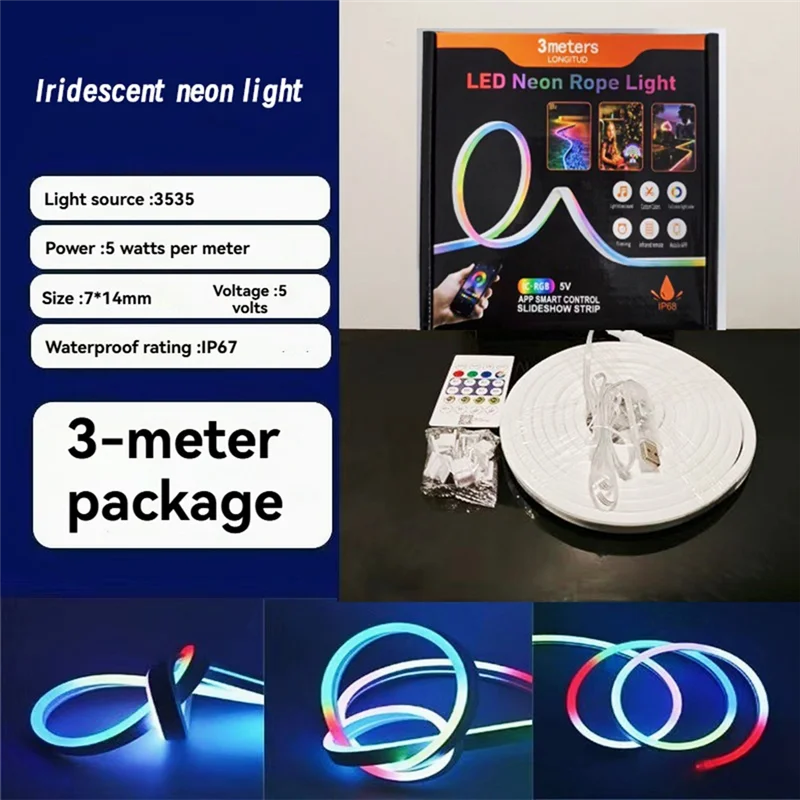 A26F-DC5V RGBIC LED Strip Lights DIY RGB Atmosphere Light Strip Tape With Music Sync Neon Rope Light For Home Decor