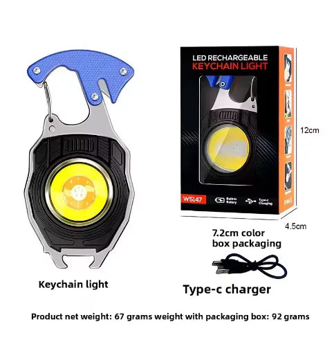 New Mini Flashlight Emergency Light Lighters Portable COB Working LED Keychain Rechargeable with Magnetic Cigarette Accessory
