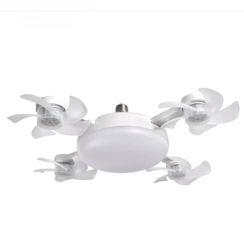 LED Silent Drone Fan Light with E27 Screw Creative 3/4/5 Head Remote-Controlled 3-Speed Adjustable for Home Living Room Bedroom
