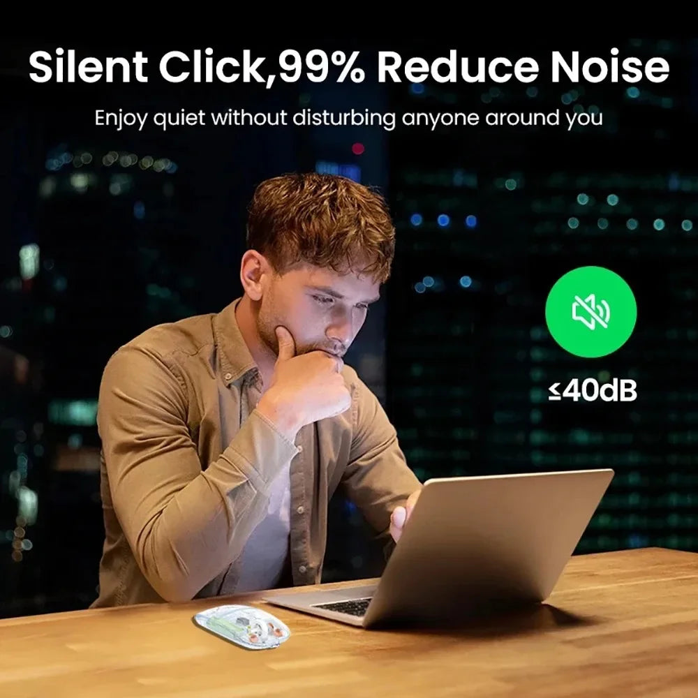 Bluetooth Mouse 2.4G Wireless Mouse Dual-Mode Transparent Mouse 1600 DPI Silent Mouse Rechargeable Mice for PC Laptop Macbook
