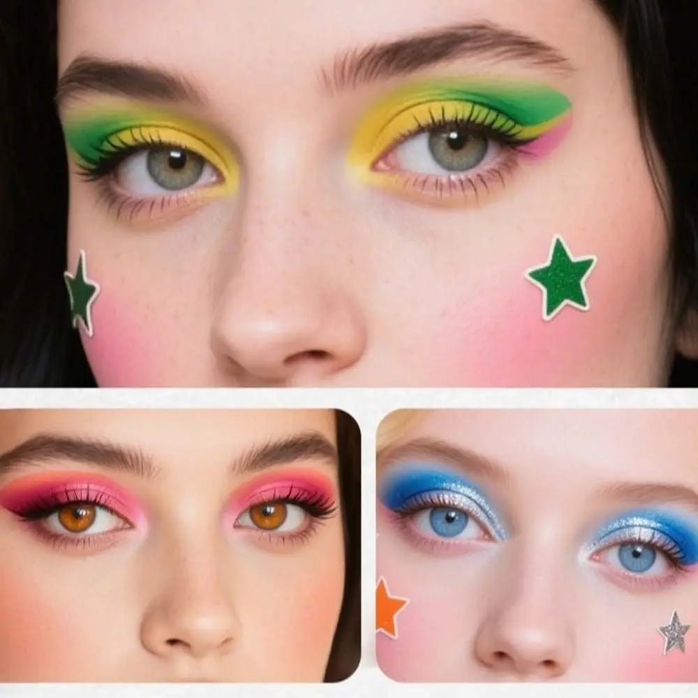 Gradient Color Eye Shadow Tattoo Stickers Leopard Print Wedding Tool Temporary Tattoo High Gloss Waterproof Eye Fake Tattoo